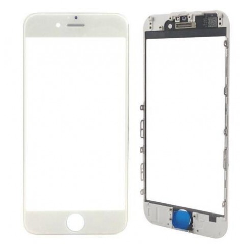 LCD stikliukas Apple iPhone 6 Plus su rėmeliu ir OCA white (O)